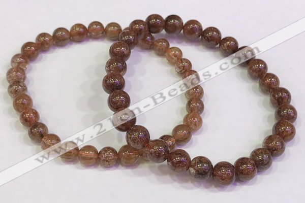 CGB4600 6mm - 7mm round golden rutilated quartz beaded bracelets