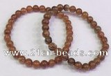 CGB4606 6mm - 7mm round golden rutilated quartz beaded bracelets