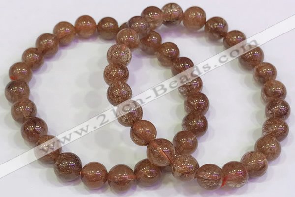 CGB4608 8mm - 9mm round golden rutilated quartz beaded bracelets