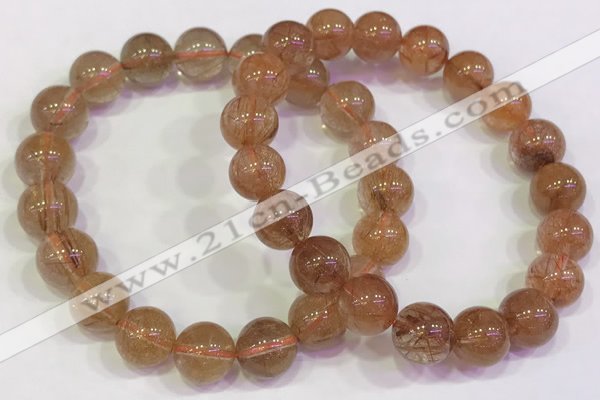 CGB4614 10mm - 11mm round golden rutilated quartz beaded bracelets