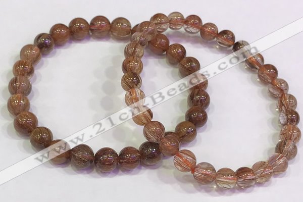 CGB4619 6mm - 7mm round golden rutilated quartz beaded bracelets