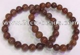 CGB4626 8mm - 9mm round red rutilated quartz beaded bracelets