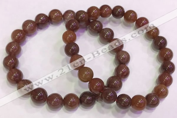 CGB4626 8mm - 9mm round red rutilated quartz beaded bracelets