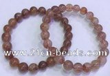 CGB4629 8mm - 9mm round red rutilated quartz beaded bracelets