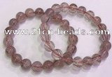 CGB4633 10mm round red rutilated quartz beaded bracelets