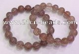 CGB4639 12mm round red rutilated quartz beaded bracelets