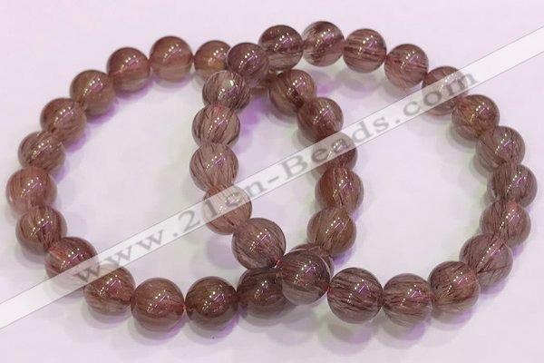 CGB4642 10mm round red rutilated quartz beaded bracelets