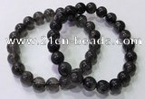 CGB4652 9mm round black rutilated quartz beaded bracelets