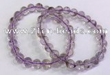 CGB4656 7.5mm - 8mm round purple phantom quartz beaded bracelets