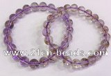 CGB4661 8mm - 9mm round purple phantom quartz beaded bracelets