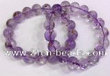 CGB4663 12mm - 13mm round purple phantom quartz beaded bracelets