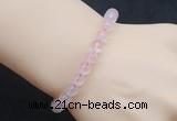 CGB5000 6mm, 8mm round rose quartz beads stretchy bracelets