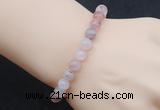 CGB5001 6mm, 8mm round pink quartz beads stretchy bracelets