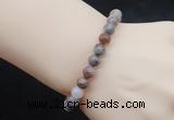 CGB5028 6mm, 8mm round flower agate beads stretchy bracelets