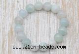 CGB5333 10mm, 12mm round sea blue banded agate beads stretchy bracelets