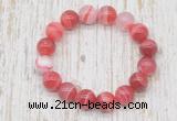 CGB5335 10mm, 12mm round red banded agate beads stretchy bracelets