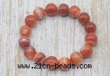 CGB5336 10mm, 12mm round red banded agate beads stretchy bracelets