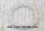 CGB5359 10mm, 12mm round white candy jade beads stretchy bracelets