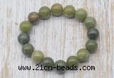 CGB5362 10mm, 12mm round Canadian jade beads stretchy bracelets