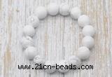 CGB5364 10mm, 12mm round white howlite beads stretchy bracelets