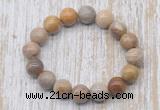 CGB5385 10mm, 12mm round fossil coral beads stretchy bracelets