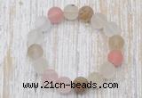 CGB5501 10mm, 12mm round matte volcano cherry quartz beads stretchy bracelets