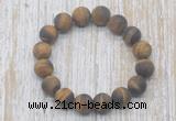 CGB5508 10mm, 12mm round matte yellow tiger eye beads stretchy bracelets