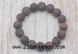 CGB5509 10mm, 12mm round matte red tiger eye beads stretchy bracelets