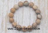 CGB5516 10mm, 12mm round matte picture jasper beads stretchy bracelets