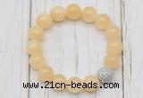 CGB5688 10mm, 12mm honey jade beads with zircon ball charm bracelets