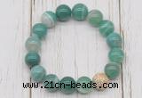 CGB5708 10mm, 12mm green banded agate beads with zircon ball charm bracelets