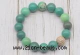 CGB5721 10mm, 12mm grass agate beads with zircon ball charm bracelets