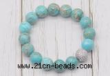 CGB5728 10mm, 12mm sea sediment jasper beads with zircon ball charm bracelets
