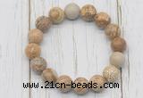 CGB5733 10mm, 12mm picture jasper beads with zircon ball charm bracelets