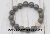 CGB5743 10mm, 12mm dragon blood jasper beads with zircon ball charm bracelets