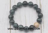 CGB5744 10mm, 12mm kambaba jasper beads with zircon ball charm bracelets