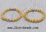 CGB6003 8mm round grade AA golden tiger eye bracelet with lion head for men