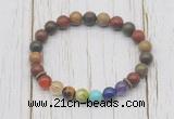 CGB6243 8mm picasso jasper 7 chakra beaded mala stretchy bracelets