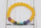 CGB6254 8mm candy jade 7 chakra beaded mala stretchy bracelets