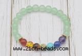 CGB6261 8mm candy jade 7 chakra beaded mala stretchy bracelets