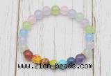 CGB6263 8mm colorful candy jade 7 chakra beaded mala stretchy bracelets