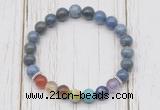 CGB6279 8mm dumortierite 7 chakra beaded mala stretchy bracelets