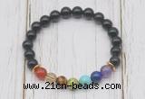 CGB6294 8mm golden obsidian 7 chakra beaded mala stretchy bracelets