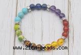 CGB6341 8mm 7 chakra gemstone beaded mala stretchy bracelets