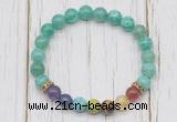 CGB6354 8mm peafowl agate 7 chakra beaded mala stretchy bracelets