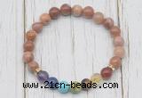 CGB6360 8mm wooden jasper 7 chakra beaded mala stretchy bracelets