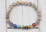 CGB6366 8mm feldspar 7 chakra beaded mala stretchy bracelets