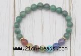 CGB6372 8mm African jade 7 chakra beaded mala stretchy bracelets