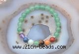 CGB6429 8mm round green aventurine 7 chakra beads bracelet wholesale