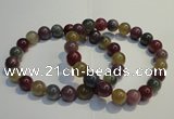 CGB650 7.5 inches 8.5mm - 9mm round natural ruby sapphire bracelet